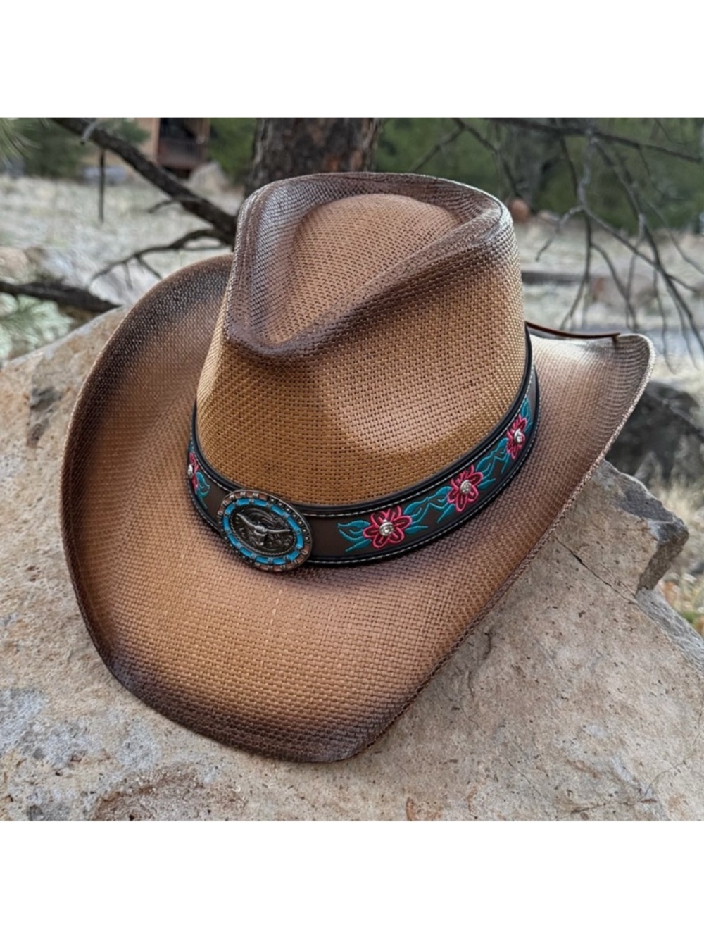 Western Cowboy Hat ⭐️ FESTIVAL "The Delilah" Embroidered Band Holds it's Shape